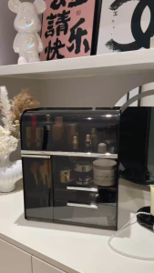 【MOHO.SG】Luxury Makeup Storage Cabinet Dustproof Transparent Makeup Box Acrylic Cosmetic Display Case Quality Makeup organizer Case Dustproof With Handle and Drawer