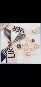 4 Pcs Elegant Golden Faux Pearl Scarf Clip Set - Multifunctional Metal Corner Knot and Ring Clip for Safeable Scarf Fixing