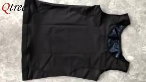 Qtree Sauna Body Shaper Vest for Men Waist Trainer Sweat Compression Shirt Heat Trapping Sleeveless Weight Loss Workout Tops