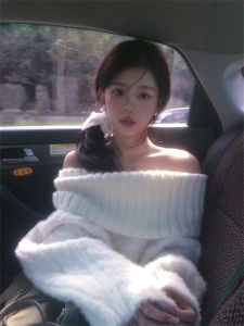 เสื้อสเวตเตอร์ถักนิตติ้งคอวีแขนยาวแบบสวมหัวสำหรับผู้หญิงในฤดูใบไม้ร่วงและฤดูหนาว สวมใส่สบาย นุ่ม หนา ลำลอง ทรงหลวม เสื้อถัก