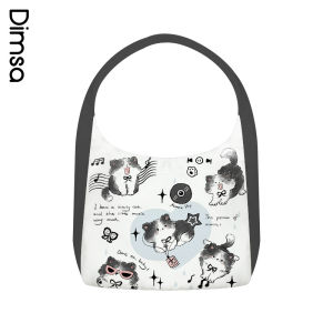 Korean Style Bag Large Capacity Idle Style Cute Cat Cartoon Class Canvas Bag Female Work Commuter Bag AI V18