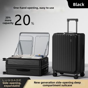 VCC | Side Opening Leather Travel Luggage 20 Inches