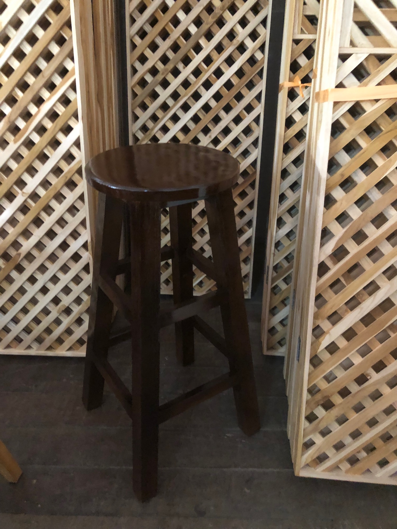 เก้าอี้บาร์ เก้าอี้ไม้สักสูง80cmสีโอ๊คดำไม้สักแท้ ราคาถูก