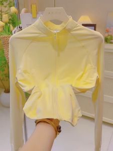 Fashionable Anti-Aging Dopamine Inspired Long Sleeve Outdoor Womens Summer Slim Fit Lightweight Shoulder Length Stand Collar Sun Protection Coat