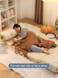 CTH Foldable Tatami Lazy Sofa / Single Double Size Bedroom Small Couch Recliner / Five-Level Backrest Adjustable / Modern Simple Style Furniture