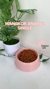 Tempat Makan Hewan Single - Mangkuk Tunggal Anjing Kecil - Mangkuk Hewan Peliharaan - Tempat Makan Single - Minum Kucing Anjing Single - Single Pet Bowl - Mangkok Kucing Anjing Mangkuk Bulat Plastik Anti Slip Anti Semut