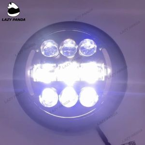 HARLEY RETRO HEADLIGHT HIGH AND LOW 5.75 INCH CLASSIC MOTORCYCLE HEADLIGHT 9 LED WITH SIGNAL LIGHT LAZYPANDA