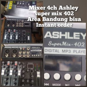 Mixer 4ch Ashley  super mix 402 bluetooth flashdisk records Area Bandung bisa Instant order