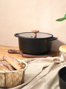 JEETEE Non Stick Casserole with Cover Original Cooking Pot Induction & Gas Compatible 24CM/28CM BlackShield Collection