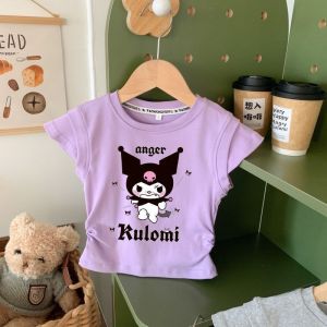 Girls Sleeveless T-Shirt Childrens Summer Fashion Baby Clothes Trendy Little Kid Top Quick Dry Short Sleeve Cartoon Pattern