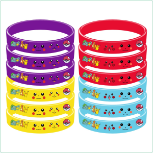 Bộ Đồ Dùng Tiệc Chủ Đề Pokemon Pikachu - Quà Tặng Sinh Nhật Nhãn Dán Vòng Đeo Tay Tem Đồ Trang Trí Túi Quà Cho Trẻ Em