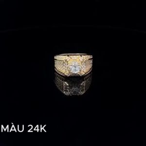 N457 Nhẫn Nam   đính đá cz cao cấp sáng lấp lánh UHA