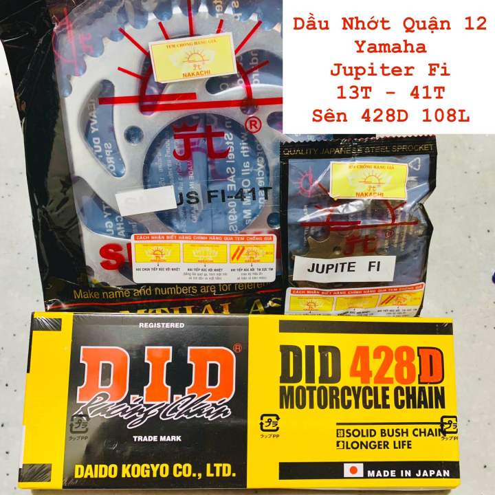 Yamaha Jupiter Fi Bộ Nhông 13T - Dĩa 41T + Sên D.I.D 428D 108L Chính ...