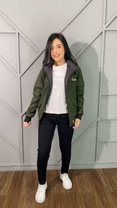 Pakaian Wanita Jaket Wanita Taslan Waterproof Jaket Bolak Balik Hoxer Distro Premium