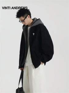 Hooded Sweatshirt Fake Two Pieces Jacket