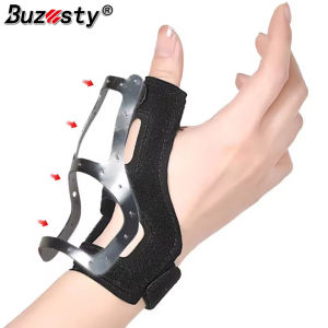 Buzesty Finger Thumb Support Brace Stabilizer Splint for Thumb Metal Reinforcement Support Wrist Guard Thumb Finger Fixed Breathable Universal for Both Hands