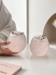 Frosted Big Belly Glass For Home Girl Cute round Transparent Drinking Cup Cold Drink Juice Latte Cup