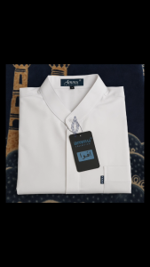 Baju Koko Ammu Dewasa Kerah Yamani Putih Hitam Series Termurah