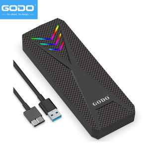GODO Portable RGB M.2 NVMe/SATA PCIe SSD External Enclosure Portable USB C to M.2 Nvme Sata Adapter Tool M-Key&(B+M) Key