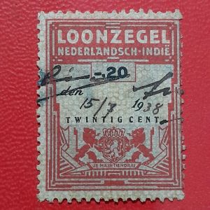 Materai Ned Indie Koleksi kuno 20 Cent Loonzegel BEKAS