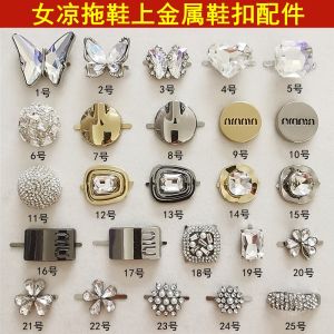 หัวเข็มขัดประดับคริสตัลประดับโลหะสำหรับรองเท้าแตะผู้หญิง เข็มขัดตกแต่งหนังสือเล่ม รองเท้าแตะแบบอเนกประสงค์ ตกแต่งด้วยหัวเข็มขัดรูปผีเสื้อ