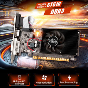 [Vktech]GT610 Graphics Video Card 810MHZ DDR3 1GB Computer Graphics Card HD VGA DVI Interface Replacement for Computer Desktop Game