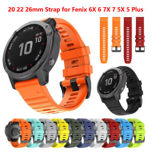 20 22 26mm Silicone Strap For Garmin Fenix 7X 7S 7 Pro Solar/6X 6 Sapphire 6S 5 5X Plus 3 3HR 945 Epix Gen 2 QuickFit WatchBand