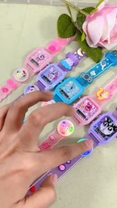 Jam Tangan Anak Digital Analoq Terbaru Tali Karet Sanrio Lampu Karakter Hello Kity Cinamarol Kuromi