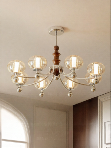 FANCY LAMP CLUB | Bauhaus Walnut Wood Living Room Pendant Light
