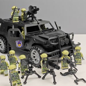 Large Inertia Kids Toy Off-Road Vehicle Pickup Car Police Car Boy Artificial Jeep Tank Model