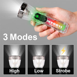 Solar Flashlight small torch light mini keychain led light emergency light rechargeable 3 Lighting Modes flashlight waterproof original Portable light Outdoor camping lamp Adventure Fishing mini flashlight with powerbank pocket light
