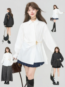 KEIKO | Áo Sơ Mi Nữ Thêu Nửa Asymmetric