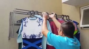 Jemuran Baju Dinding Stainless Steel Pakaian Single Jemuran Lipat Stainless Steel Rak Jemuran 80 100 120 150