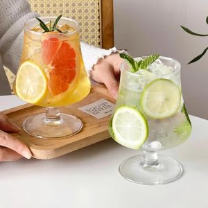 MUHUALAN | Tall Design Glass Cup for Fruit Tea Juice and Cold Drinks