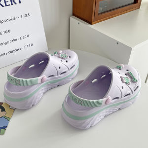 Thick Bottom Sandals Korean Style Slip-On Workwear Outdoor Anti-Slip Beach Half Slippers Trendy EVA Injection Moulding Flats