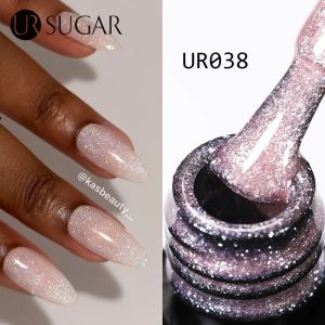 UR SUGAR 7.5ML Cherry Pink Powder Shiny Color Gel Nail UV Polish Sparking Manicure Nail Gel Semi-permanent Varnish UV LED Gel