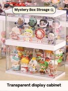 Ready Stock Transparent Blind Box Organizer Anime Blind Box Popmart Molly Toy Collection Large Capacity Display Cabinet Multi Compartment Table Desk Stackable Storage Box DustProof Waterproof Penyimpanan Pameran Kabinet Kotak Display Mainan Patung
