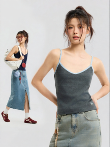 Áo Thun Ngực V Đan Dày Sweet American