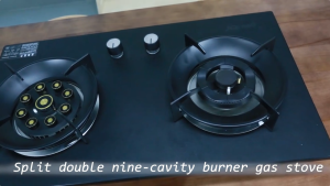 Stainless Steel Gas Stove Double Burner Timing Folding stove gas cooker Kitchen Cooktop gas hob 2 burner kitchen