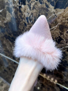 Giày Cao Gót Lông Cừu Lót Lông Cừu Phong Cách Trung Hoa Mới Cho Nữ Mùa Đông Giày Đế Bằng Mũi Tròn Màu Hồng Giày Bệt