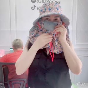 [Free ship + Tặng quà] Mũ Nón Rộng Vành kèm Khẩu Trang Chống Nắng Che Kín mặt Che Cổ Chống Tia UV Cực Tốt - Shop Xinh 9