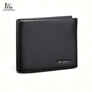 LouisWill Mens Wallet Cash Slot Simple Short Wallet Soft PU Business Wallet Retro Wallet Multi-Card Position Wallets Travel Purses Coin Pouch ID Credit Cards Holders