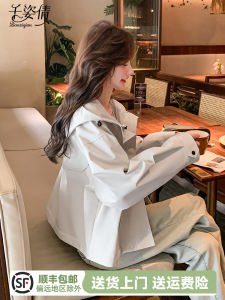 Korean Style Short Hooded Workwear Jacket Womens Fashion Autumn New Arrival Jacket Top Polyester Material Zipper Design