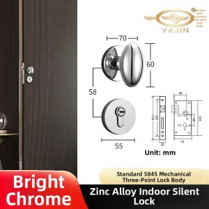 Goose Egg Shape Quiet Zinc Alloy Indoor Bedroom Wooden Door Split Magnetic Lock