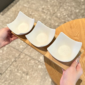 Elegant Ceramic Matte White Dessert Plate with Tray Dried Fruit Plate Premium Quality Home Use Square Shape Chinese Style