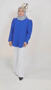 ZEELLZAH CLOSET BLOUSE AMARA FULL BUTTON ELEGANT MUSLIM WOMAN IRONLESS WOMEN BLOUSE PLAIN CASUAL AND FORMAL SHIRT - 10 INTERESTING COLORS