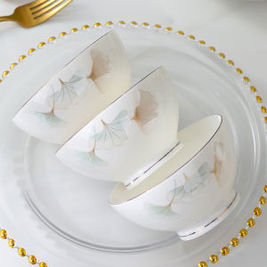 New 2024 Ceramic Bowl Set High Footed Non-Scalding Soup Bowl Dishwasher Safe Heat Resistant Bowl for Home Use 4/6/10 Pieces