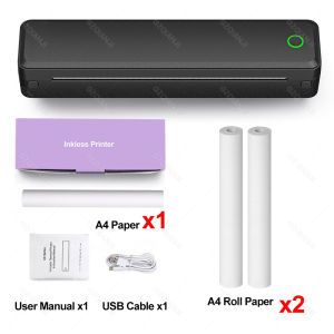 Portable Printer Wireless for Travel Office Inkless Thermal Printer for Phone Laptop Support 8.5 X 11 US Letter and A4 Size