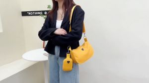 Homer Deborah Shoulder Bag for Women Tote Bag Simple Texture Nylon Messenger bag with Pouch