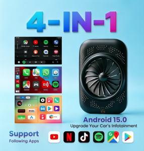Android 15 CarPlay TV Box Wireless CarPlay Android Auto Adapter Car Multimedia Smart AI Box Support Netflix YouTube Play Store